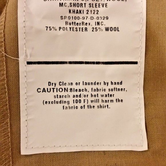 US MARINE PRIVATE E-2 16 KHAKI BUTTON DRESS UNIFORM SHORT SLEEVE SHIRT IH 00024 - Picture 12 of 13